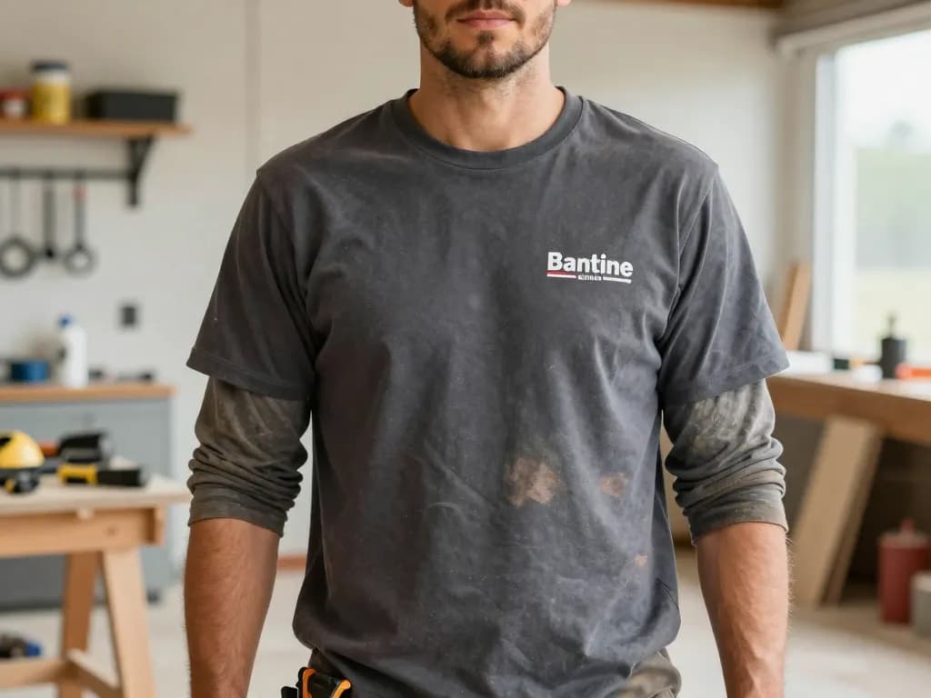 Técnicos de plomería con camisas de empresa a juego junto a una camioneta de servicio
