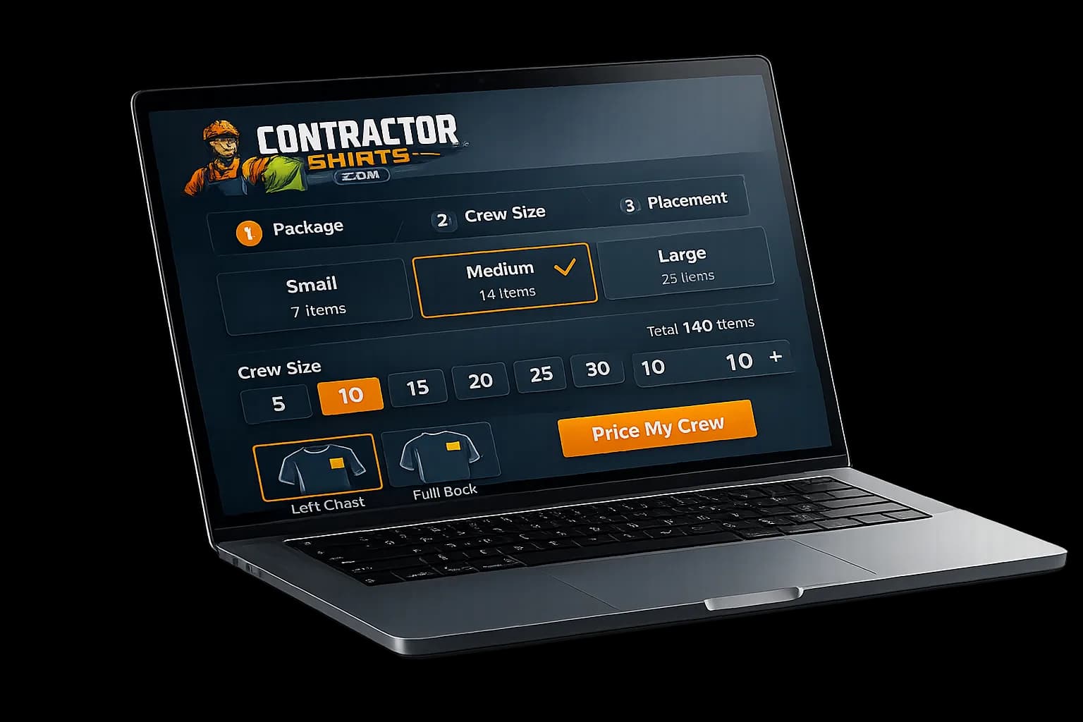 Contractor TShirts Pricing Calculator